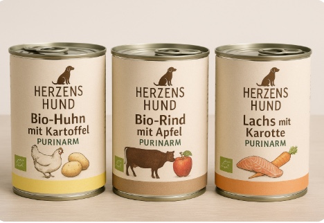 Purinarmes Hundefutter für sensible Hunde von HerzensHund
